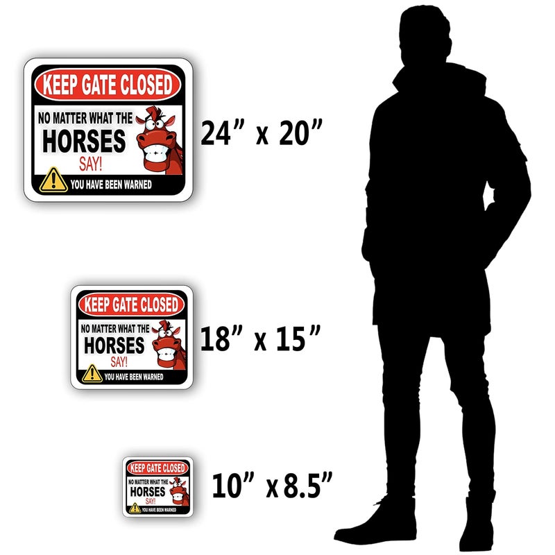 Work House Signs Keep Gate Closed No Matter What The Horses Say Aluminum Composite Outdoor Sign - Horse Stuff - Horse Stable Sign - Barn Supplies - Farm Decor - Horse Barn Accessories - 8.5" X 10" - Image 4